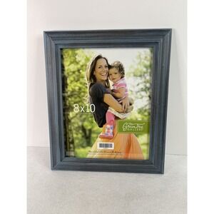 Raised Surface Wood Picture Frame 8x10 Gallery Display Wall Hanging Blue Rustic